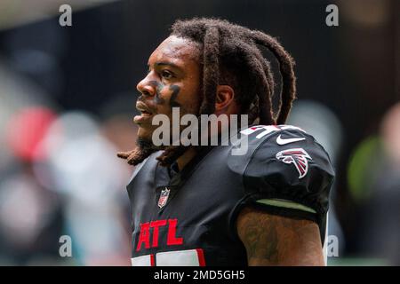 Sunday, October 24, 2021; Miami Gardens, FL USA; Atlanta Falcons linebacker  Daren Bates (53) during pregame warmups prior to an NFL game against the  Stock Photo - Alamy