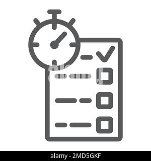 Quiz line icon, e learning and education, survey sign vector graphics, a linear pattern on a white background, eps 10. Stock Vector
