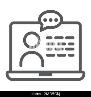 Online Consulting line icon, e learning and education, support sign vector graphics, a linear pattern on a white background, eps 10. Stock Vector