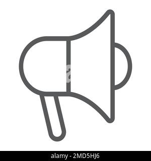 Promotion line icon, e commerce and marketing, megaphone sign vector graphics, a linear pattern on a white background, eps 10. Stock Vector