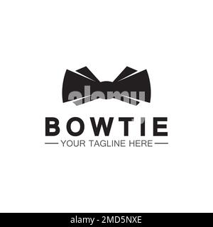 vintage silhouette bow tie logo vector illustration design. butterfly tie logo and symbol Stock Vector