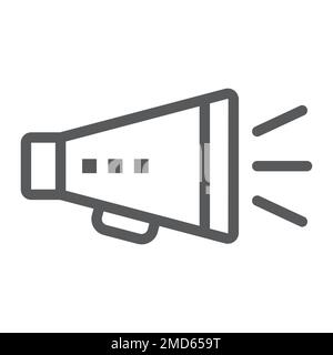 Promotion line icon, development and business, loudspeaker sign vector graphics, a linear pattern on a white background, eps 10. Stock Vector