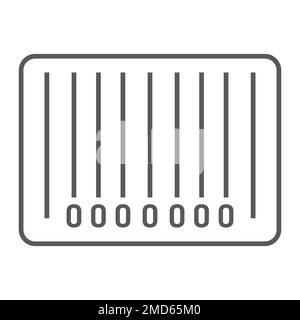 Barcode thin line icon, e commerce and marketing, scan sign vector graphics, a linear pattern on a white background, eps 10. Stock Vector