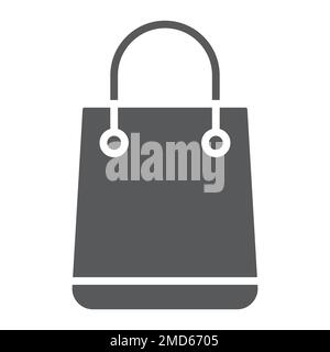 Shopping bag glyph icon, e commerce and marketing, gift sign vector graphics, a solid pattern on a white background, eps 10. Stock Vector
