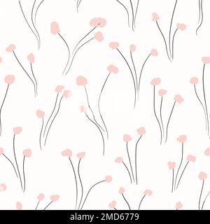 Seamless floral pattern based on traditional folk art ornaments. Colorful small flowers on color background. Doodle vector illustration. Simple Stock Vector