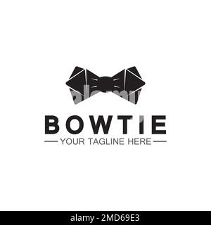 vintage silhouette bow tie logo vector illustration design. butterfly tie logo and symbol Stock Vector
