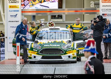 50 Henk VOSSEN (NLD) , Annemieke HULZEBOS (NLD), HENK VOSSEN, FORD Fiesta, RC2, Rally2, action during the Rallye Automobile Monte Carlo 2023, 1st round of the 2023 WRC World Rally Car Championship, from January 19 to 22, 2023 at Monte Carlo, Monaco - Photo: Nikos Katikis/DPPI/LiveMedia Stock Photo