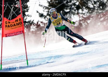 Olympia delle Tofane, Cortina d’Ampezzo, Italy, January 22, 2023, DELAGO NICOL (ITA)  during  2023 Audi FIS Ski World Cup - Women's Super G - alpine ski race Stock Photo