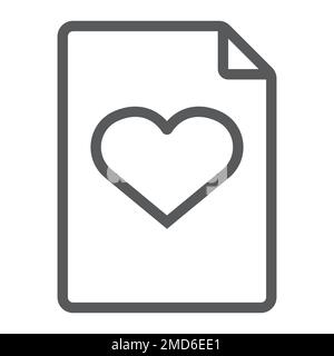 Wish list line icon, e commerce and marketing, document sign vector graphics, a linear pattern on a white background, eps 10. Stock Vector