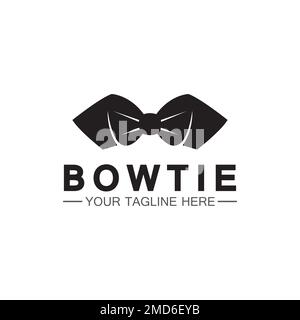 vintage silhouette bow tie logo vector illustration design. butterfly tie logo and symbol Stock Vector