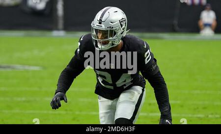 Las Vegas Raiders safety Johnathan Abram (24) during the first half of an  NFL football game against the Denver Broncos, Sunday, Oct 2, 2022, in Las  Vegas. (AP Photo/Rick Scuteri Stock Photo - Alamy