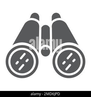 Competitive analysis glyph icon, development and business, binocular sign vector graphics, a solid pattern on a white background, eps 10. Stock Vector