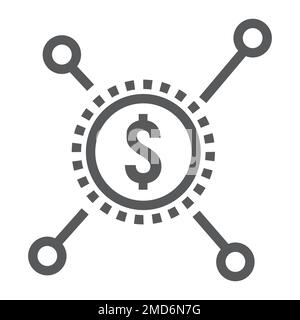 Crowdfunding line icon, development and business, sponsor sign vector graphics, a linear pattern on a white background, eps 10. Stock Vector