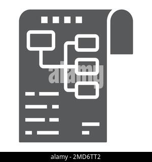 Planning glyph icon, development and business, business plan sign vector graphics, a solid pattern on a white background, eps 10. Stock Vector