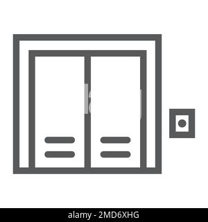 Elevator line icon, real estate and home, lift sign vector graphics, a linear pattern on a white background, eps 10. Stock Vector