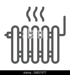 Radiator heating line icon, Real estate and home, heat sign vector graphics, a linear pattern on a white background, eps 10. Stock Vector