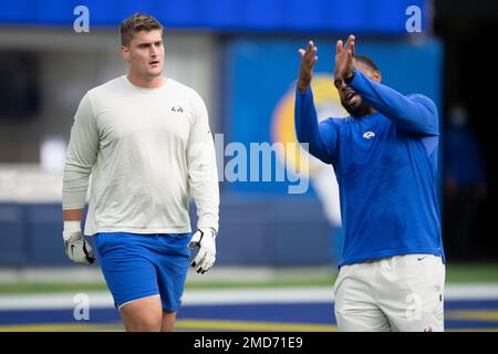 Detroit Lions offensive tackle Max Pircher (63) wears the flag of