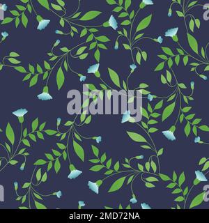 Seamless floral pattern based on traditional folk art ornaments. Colorful flowers on color background. Scandinavian style. Sweden nordic style. Vector Stock Vector