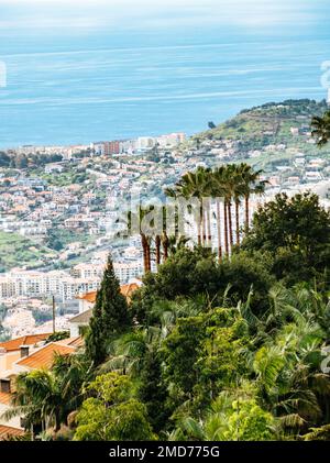 View of Funchal from Monte Palace Tropical Garden on Madeira island Stock Photo