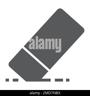 Eraser glyph icon, school and education, rubber sign vector graphics, a solid pattern on a white background, eps 10. Stock Vector