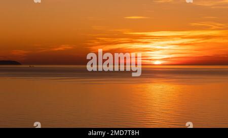 Red sunset in Sardinia Stock Photo