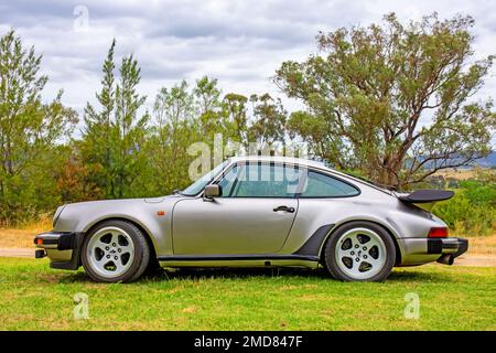 Side view of a 1981 Porsche 911 (930) sports Coupe. Stock Photo
