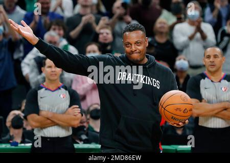 Paul Pierce Boston Celtics Unsigned 2008 NBA Finals MVP Trophy Celebration  Photograph