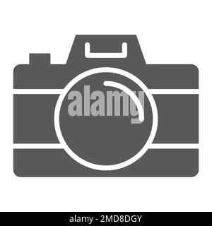 Camera glyph icon, travel and tourism, photo sign vector graphics, a solid pattern on a white background, eps 10. Stock Vector