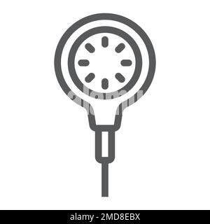 Scuba diving gauge line icon, diving and underwater, measure sign vector graphics, a linear pattern on a white background, eps 10. Stock Vector