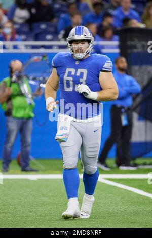 Detroit Lions center Evan Brown (63) blocks against the Washington  Commanders during an NFL football game, Sunday, Sept. 18, 2022, in Detroit.  (AP Photo/Rick Osentoski Stock Photo - Alamy