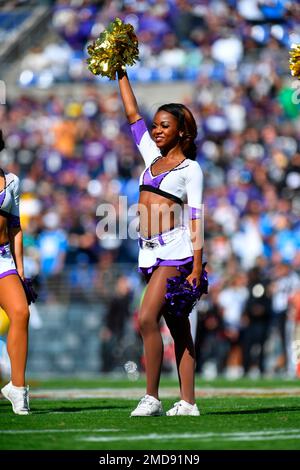 Baltimore Ravens cheerleaders are seen before an NFL football game between  the Baltimore Ravens and the Los Angeles Chargers on Sunday, Oct. 17, 2021,  in Baltimore. (AP Photo/Larry French Stock Photo - Alamy