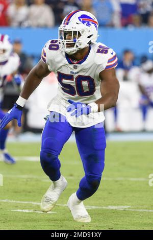 Buffalo Bills defensive end Greg Rousseau rushes the passer during