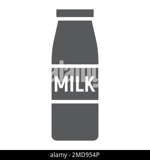 Bottle of milk glyph icon, drink and food, dairy sign vector graphics, a solid pattern on a white background, eps 10. Stock Vector