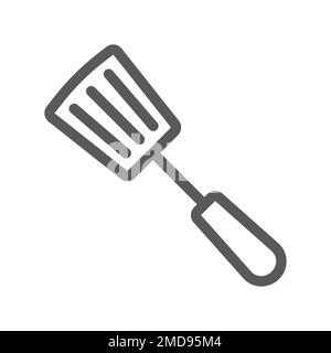 Kitchen spatula line icon, kitchen and cooking, cook tool sign vector graphics, a linear pattern on a white background, eps 10. Stock Vector