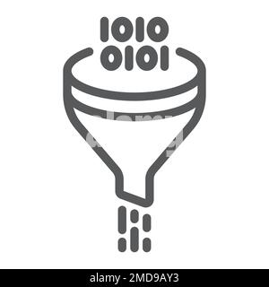 Data filter line icon, data and analytics, funnel sign, vector graphics, a linear pattern on a white background, eps 10. Stock Vector