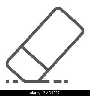 Eraser line icon, school and education, rubber sign vector graphics, a linear pattern on a white background, eps 10. Stock Vector
