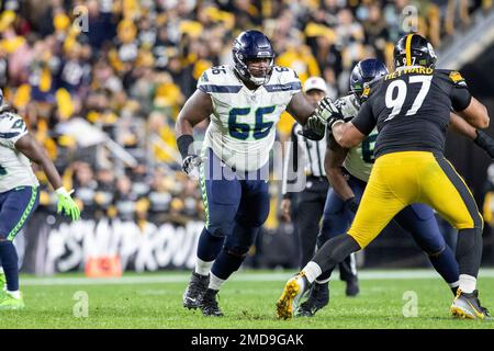 Seattle Seahawks guard Gabe Jackson (66) in action during an NFL football  game against the Tampa Bay Buccaneers at Allianz Arena in Munich, Germany,  Sunday, Nov. 13, 2022. The Tampa Bay Buccaneers