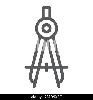 Divider line icon, school and education, compass sign vector graphics, a linear pattern on a white background, eps 10. Stock Vector