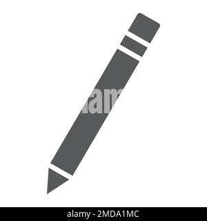 Pencil glyph icon, school and education, edit sign vector graphics, a solid pattern on a white background, eps 10. Stock Vector