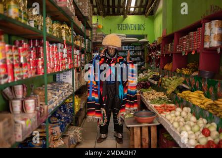 January 22, 2023: Thousands of residents of Chiapa de Corzo celebrate the tradition of the Fiesta Grande, parading through the streets of the city with Prachicos costumes and traditional women's dresses. (Credit Image: © Hector Adolfo Quintanar Perez/ZUMA Press Wire) EDITORIAL USAGE ONLY! Not for Commercial USAGE! Stock Photo