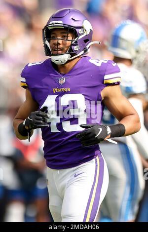 Minnesota Vikings cornerback Camryn Bynum (43) during the second half of an  NFL football game against the Detroit Lions, Sunday, Oct. 10, 2021 in  Minneapolis. Minnesota won 19-17. (AP Photo/Stacy Bengs Stock Photo - Alamy