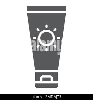 Sun Cream glyph icon, travel and tourism, sunscreen sign vector graphics, a solid pattern on a white background, eps 10. Stock Vector