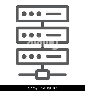 Data network line icon, data and analytics, system sign, vector graphics, a linear pattern on a white background, eps 10. Stock Vector