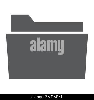 Folder glyph icon, office and work, file sign, vector graphics, a solid pattern on a white background, eps 10. Stock Vector