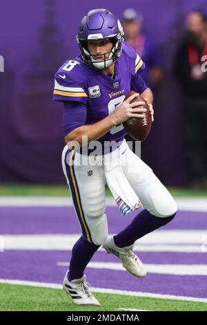 Minnesota Vikings running back Dalvin Cook walks on the field before an NFL  wild card playoff football game against the New York Giants, Sunday, Jan.  15, 2023, in Minneapolis. (AP Photo/Charlie Neibergall