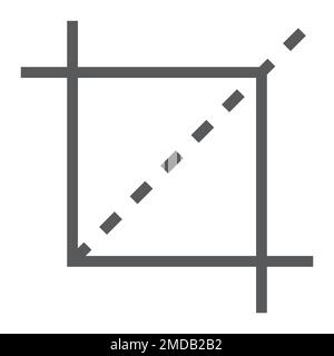 Crop tool line icon, tools and design, cut sign, vector graphics, a linear pattern on a white background, eps 10. Stock Vector