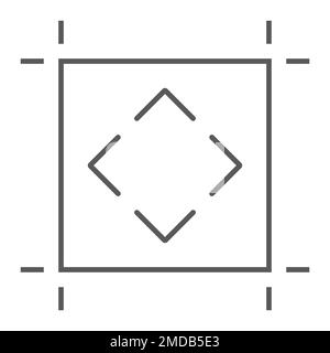 Artboard thin line icon, tools and design, board sign, vector graphics, a linear pattern on a white background, eps 10. Stock Vector