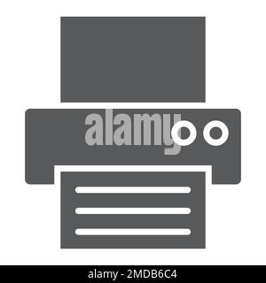 Fax glyph icon, office and document, printer sign, vector graphics, a solid pattern on a white background, eps 10. Stock Vector
