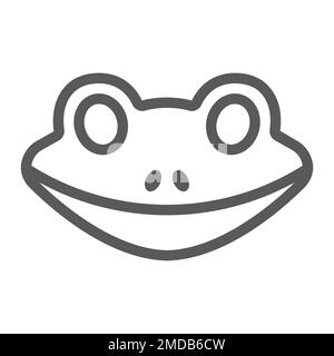 Frog line icon, animal and zoo, amphibian sign vector graphics, a linear pattern on a white background, eps 10. Stock Vector