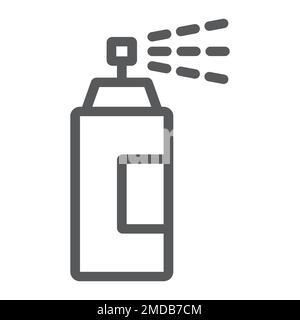 Sprayer line icon, tools and design, aerosol sign, vector graphics, a linear pattern on a white background, eps 10. Stock Vector